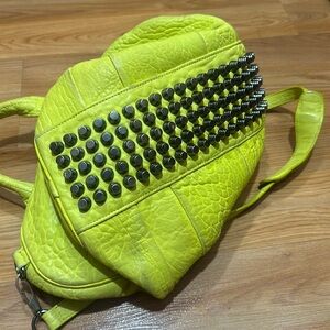 Alexander Wang lime green metal bottom bag